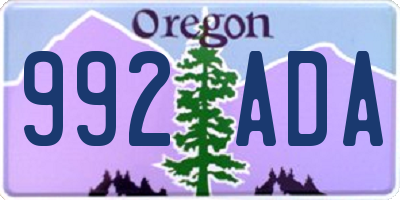 OR license plate 992ADA