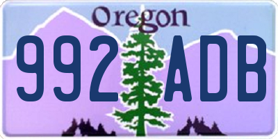 OR license plate 992ADB