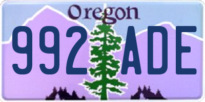 OR license plate 992ADE