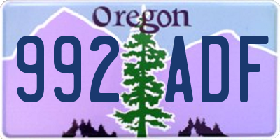 OR license plate 992ADF