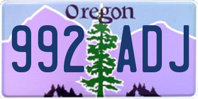 OR license plate 992ADJ