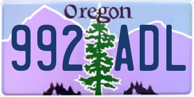 OR license plate 992ADL