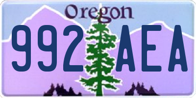 OR license plate 992AEA
