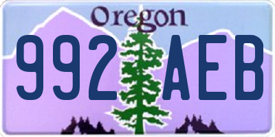 OR license plate 992AEB