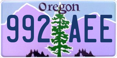 OR license plate 992AEE