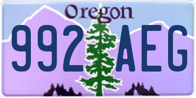 OR license plate 992AEG