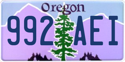 OR license plate 992AEI