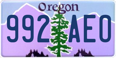 OR license plate 992AEO