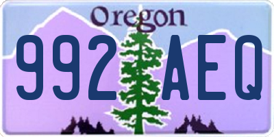 OR license plate 992AEQ