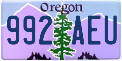 OR license plate 992AEU
