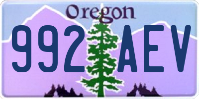 OR license plate 992AEV