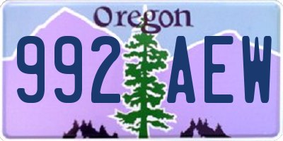 OR license plate 992AEW