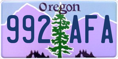 OR license plate 992AFA