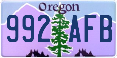OR license plate 992AFB