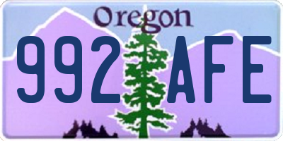OR license plate 992AFE