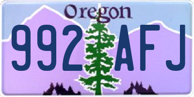 OR license plate 992AFJ