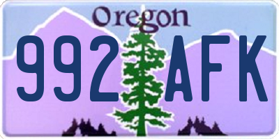 OR license plate 992AFK