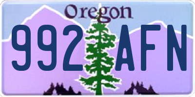 OR license plate 992AFN