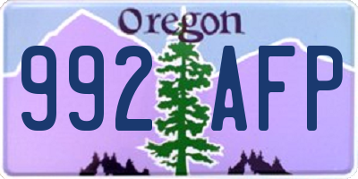 OR license plate 992AFP