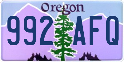 OR license plate 992AFQ