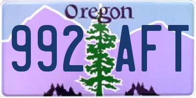 OR license plate 992AFT