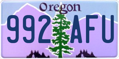 OR license plate 992AFU