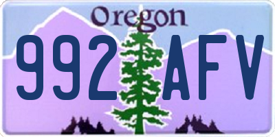 OR license plate 992AFV