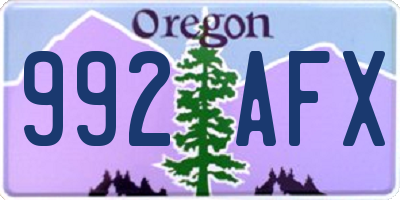 OR license plate 992AFX