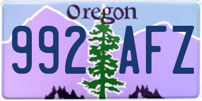 OR license plate 992AFZ