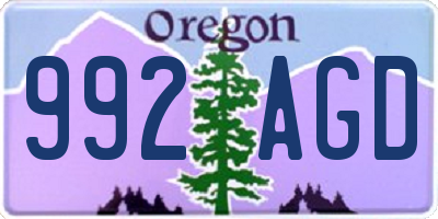 OR license plate 992AGD