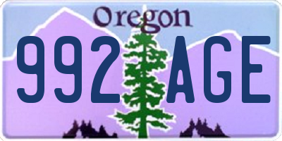 OR license plate 992AGE