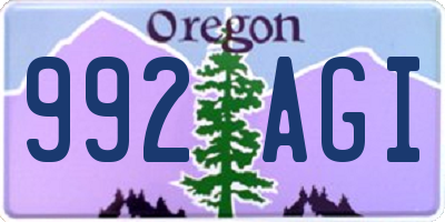 OR license plate 992AGI