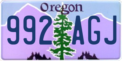 OR license plate 992AGJ