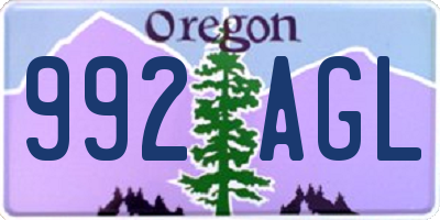 OR license plate 992AGL