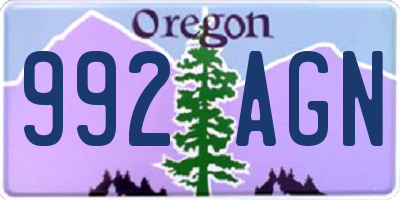 OR license plate 992AGN