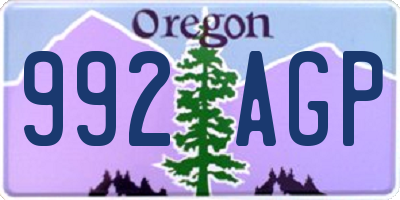 OR license plate 992AGP