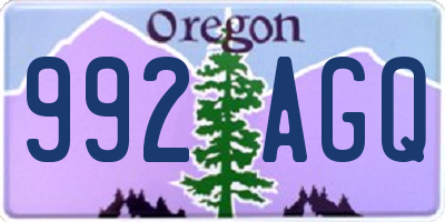 OR license plate 992AGQ