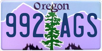 OR license plate 992AGS