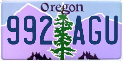 OR license plate 992AGU