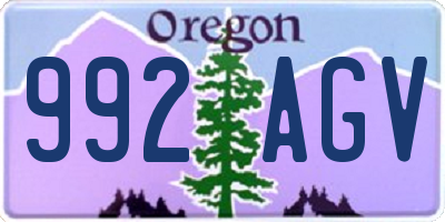 OR license plate 992AGV