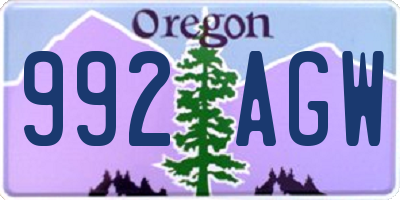 OR license plate 992AGW