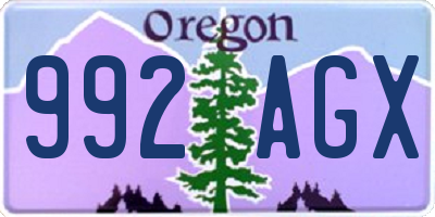 OR license plate 992AGX