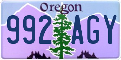 OR license plate 992AGY