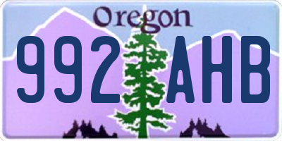 OR license plate 992AHB