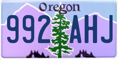 OR license plate 992AHJ