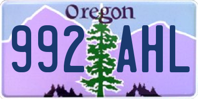 OR license plate 992AHL