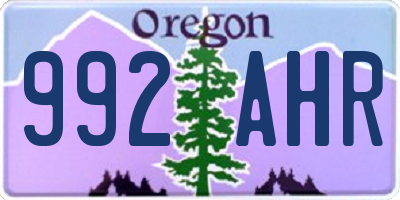 OR license plate 992AHR