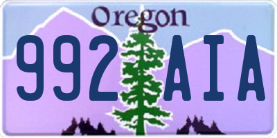OR license plate 992AIA