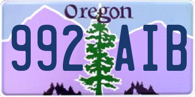 OR license plate 992AIB