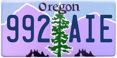 OR license plate 992AIE